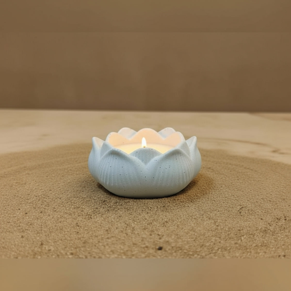 Lotus Scented Candle – Serenity in Bloom - Sky Blue