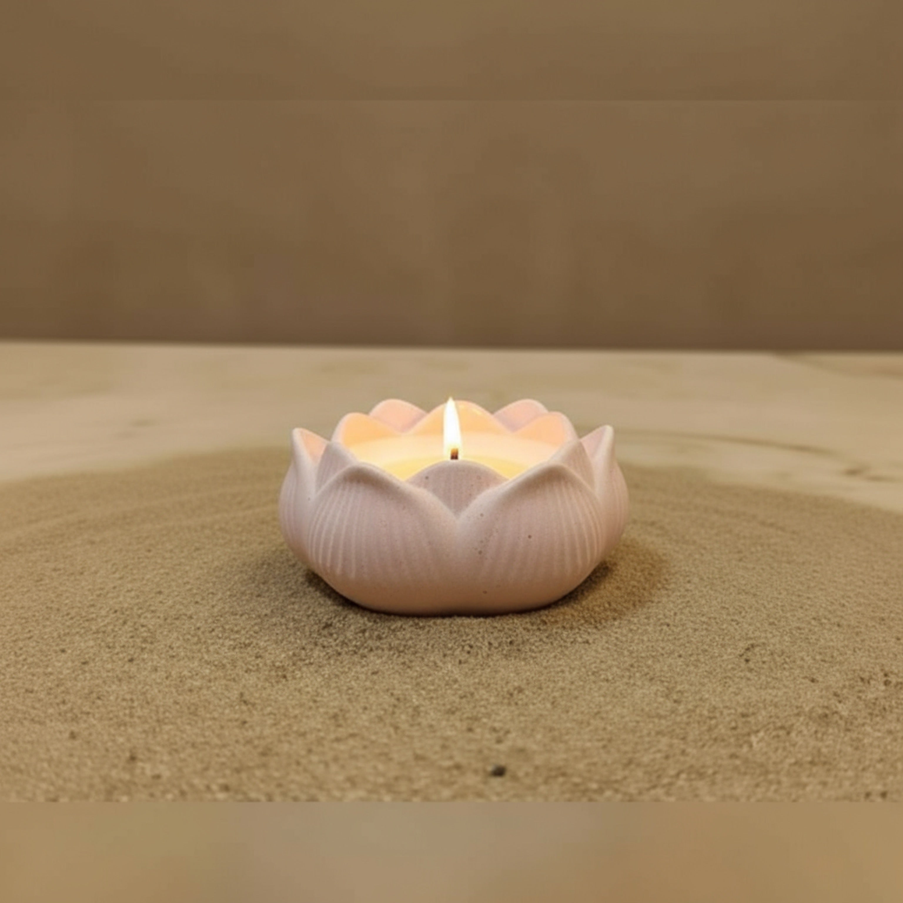 Lotus Scented Candle – Serenity in Bloom - Sky Blue